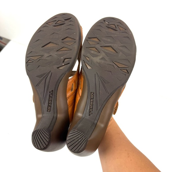Merrell Evera Chase Browen Leather 3'' Heel Slingback Comfort Sandals Womens 8.5 - Picture 6 of 8